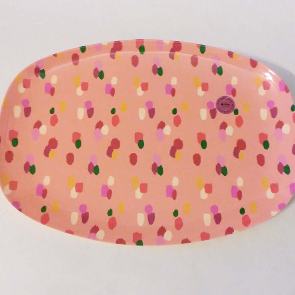 RICE Pink 12x9" Melamine Serving Platter